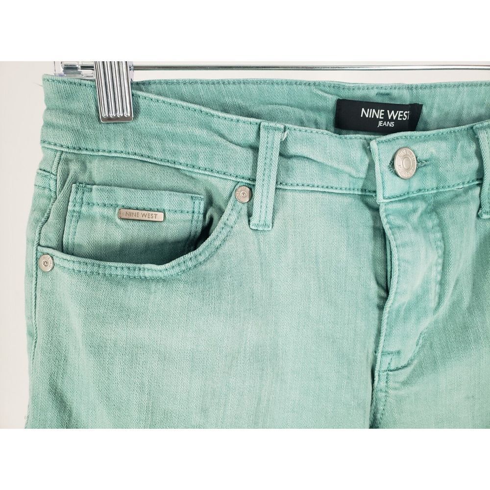 Nine West Gramercy Skinny Ankle‎ Stretch Teal Denim Jeans Size 4